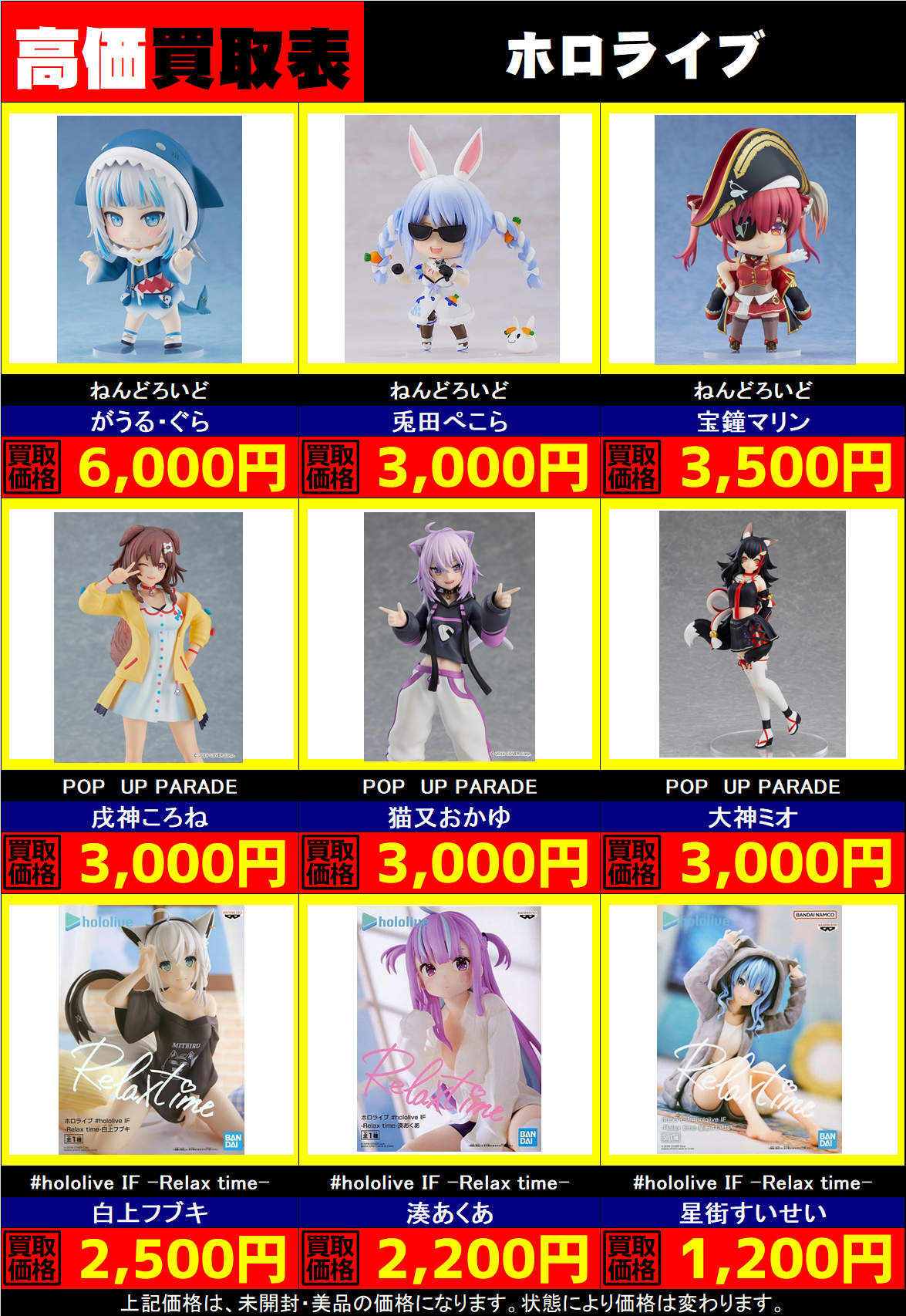 ホロライブのフィギュアの高価表など更新しました! | トレカ、マンガ ホロライブのフィギュアの高価表など更新しました! | トレカ、マンガ