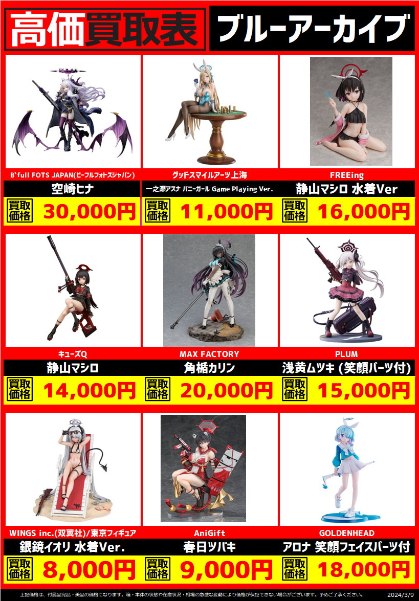 ブルアカフィギュアの高価表更新しました～ | トレカ、マンガ 