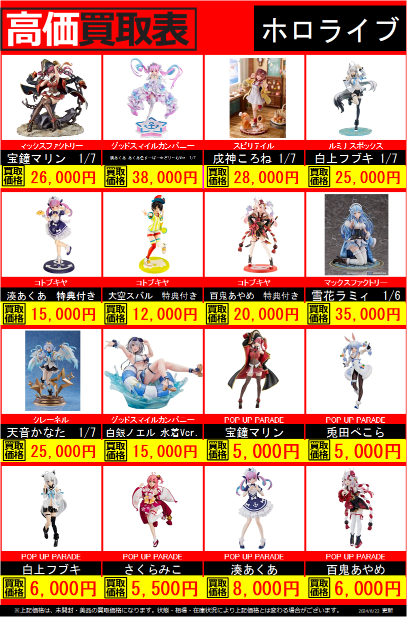 ホロライブの高価表更新しました! | トレカ、マンガ、フィギュア