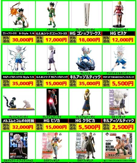 😋HUNTER×HUNTER フィギュア 高価買取表 更新情報😋 | トレカ、マンガ 【大特価】Hunter×Hunter フィギュアまとめ売り