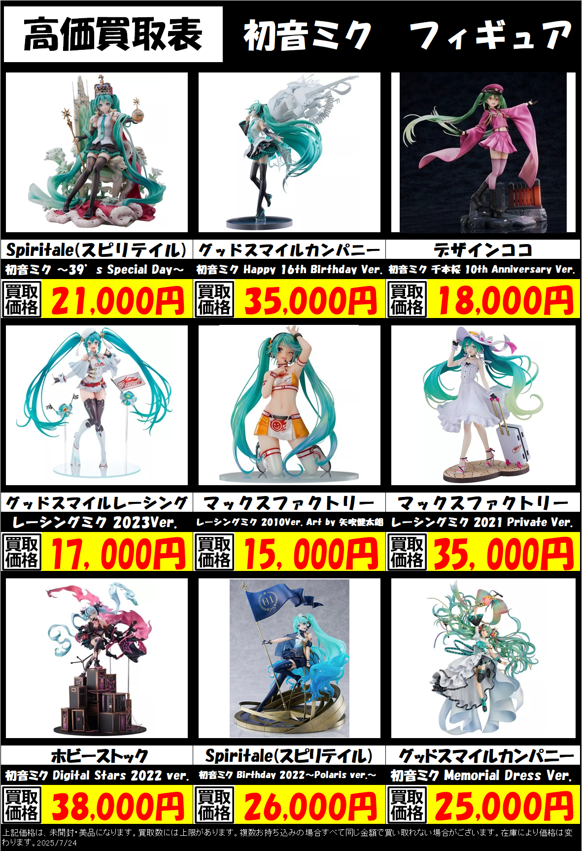 初音ミク高価表更新しましたー!! | トレカ、マンガ、フィギュア