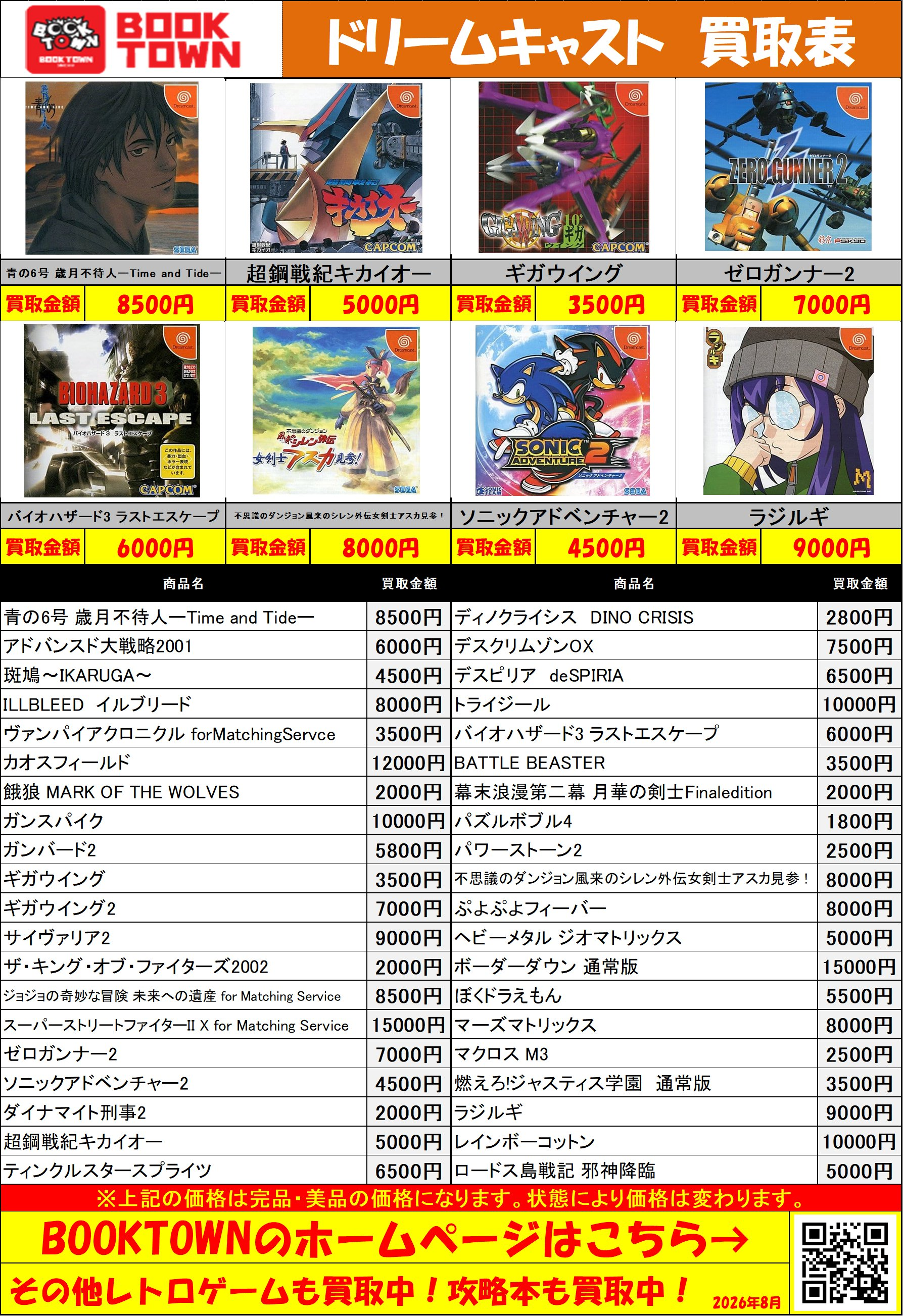 ドリームキャスト、セガサターンの高価表を更新しました！ | トレカ